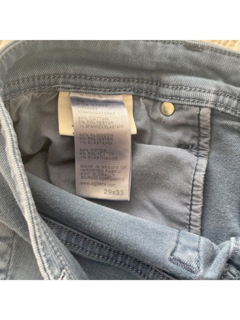 AG Jeans Everett Slim Straight Blue Denim Mens 29x33 Stretch Premium - Picture 8 of 11
